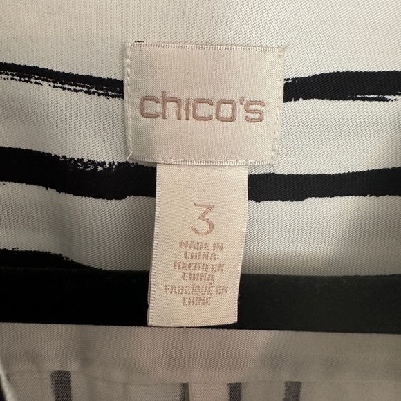 Long Striped Chicos Blouse - Black and White - Picture 4 of 5